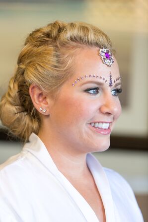 Silver and Purple Face Jewelry
