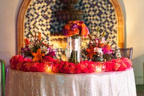 Red, Orange and Purple Sweetheart Table