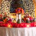 Red, Orange and Purple Sweetheart Table