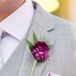 Single Purple Peony with Greens Boutonniere