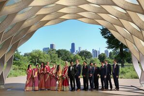 Wedding Party Outside the Peggy Notebaert Nature Museum