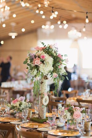 Birch Branch and Hydrangea Centerpiece