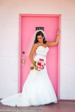 David Tutera White Trumpet Wedding Dress