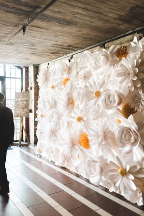 Modern Flower Wall at The Boathouse at Rocketts Landing in Richmond, Virginia