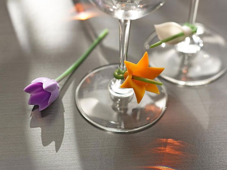 Floral wine charms champagne gift