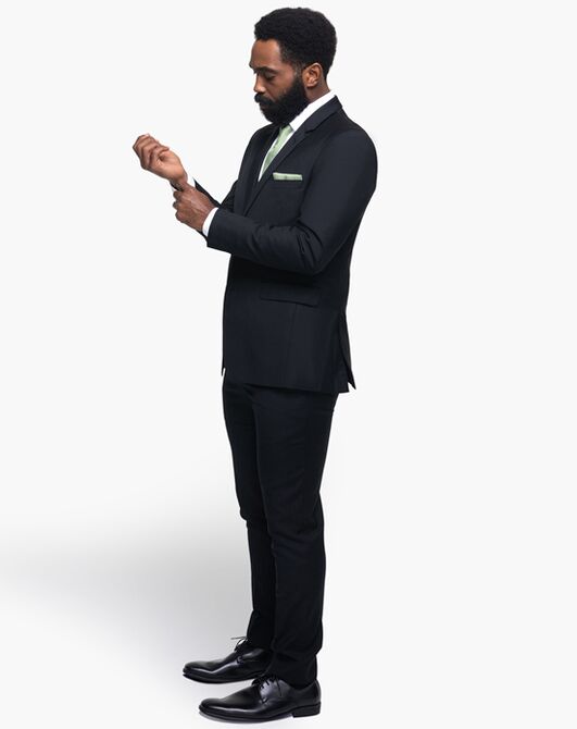 Generation Tux Black Notch Lapel Suit Black Tuxedo - 2