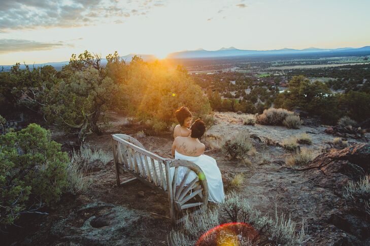 Sitting on Rustic Bench During Sunset