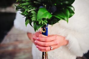 Gold Horseshoe Bridal Bouquet Charm
