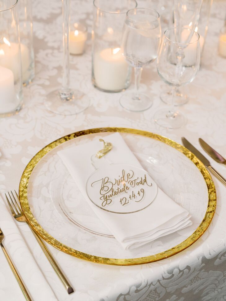 Lucite Place Setting at Glamorous Winter Wedding