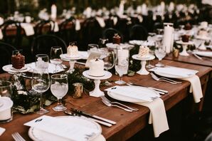 White Place Settings and Individual Cakes