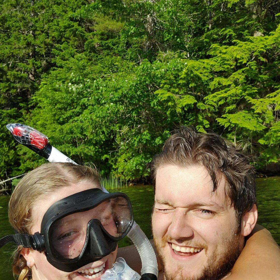 Jamison visiting during Madison's field season following graduation. She spent the summer measuring trees and waiting for Jamison to return so they could play mermaids. 