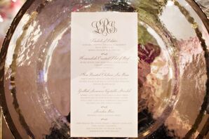 Classic Ivory Letterpress Menus