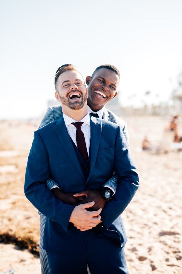 Couple hugging on the beach
