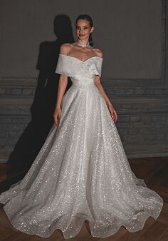 Olivia Bottega Shimmering Off-the-Shoulder Wedding Dress Melanie A-Line Wedding Dress