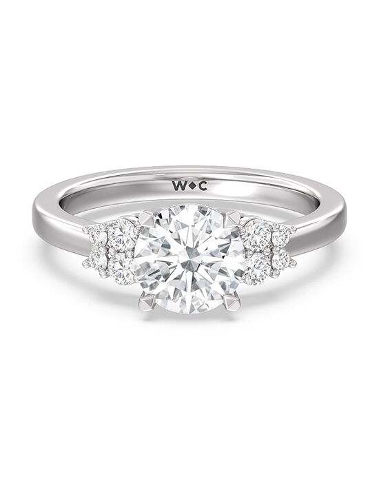 With Clarity Classic Cushion, Round Cut Engagement Ring - 1