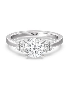 With Clarity Classic Cushion, Round Cut Engagement Ring