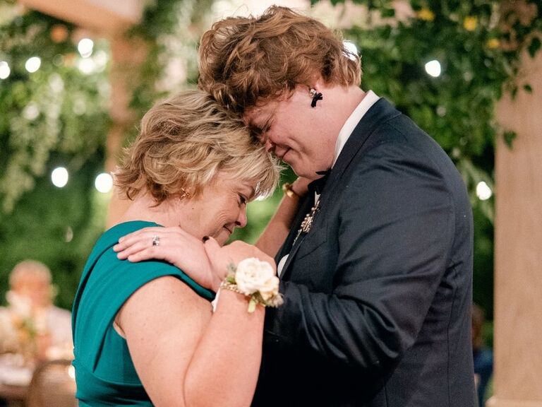 mother-son wedding dance at wedding reception