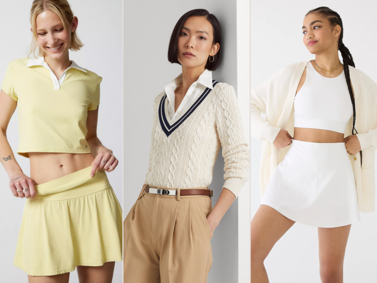 Collage of three sporty bachelorette outfit ideas