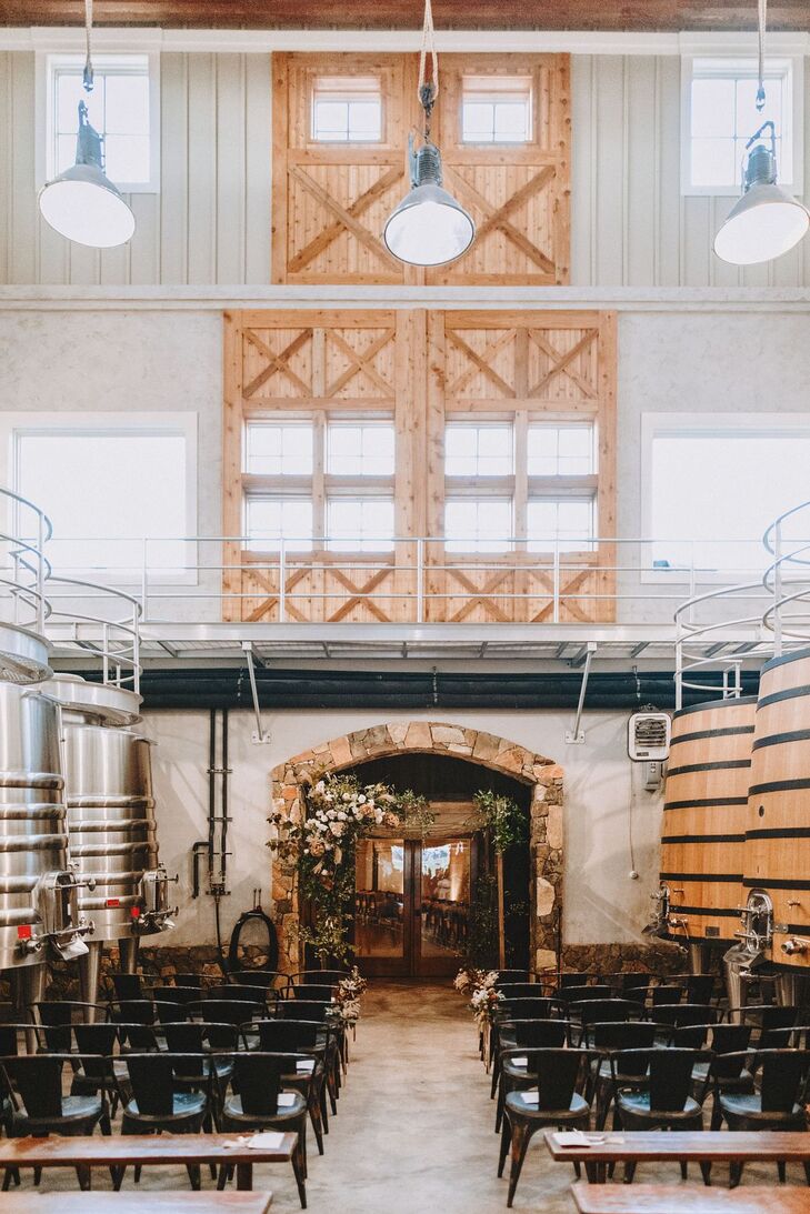 Modern, Rustic Ceremony at Stone Tower Winery in Leesburg, Virginia