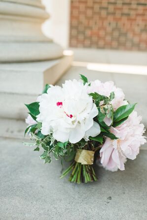 White and Pink Peony Textured Bouquet