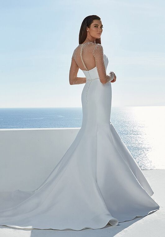 Justin Alexander Blaire Mermaid and Trumpet Wedding Dress - 2