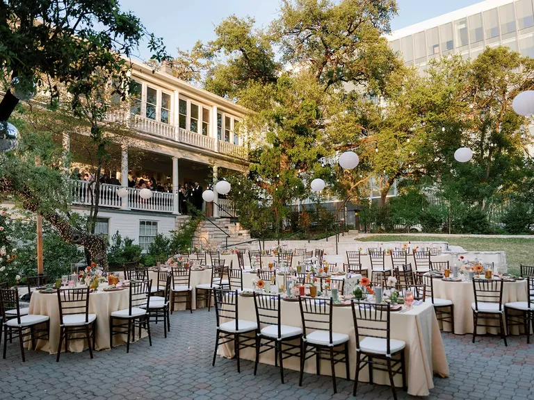 Outdoor reception space at The Allan House Austin, Texas Wedding Venue