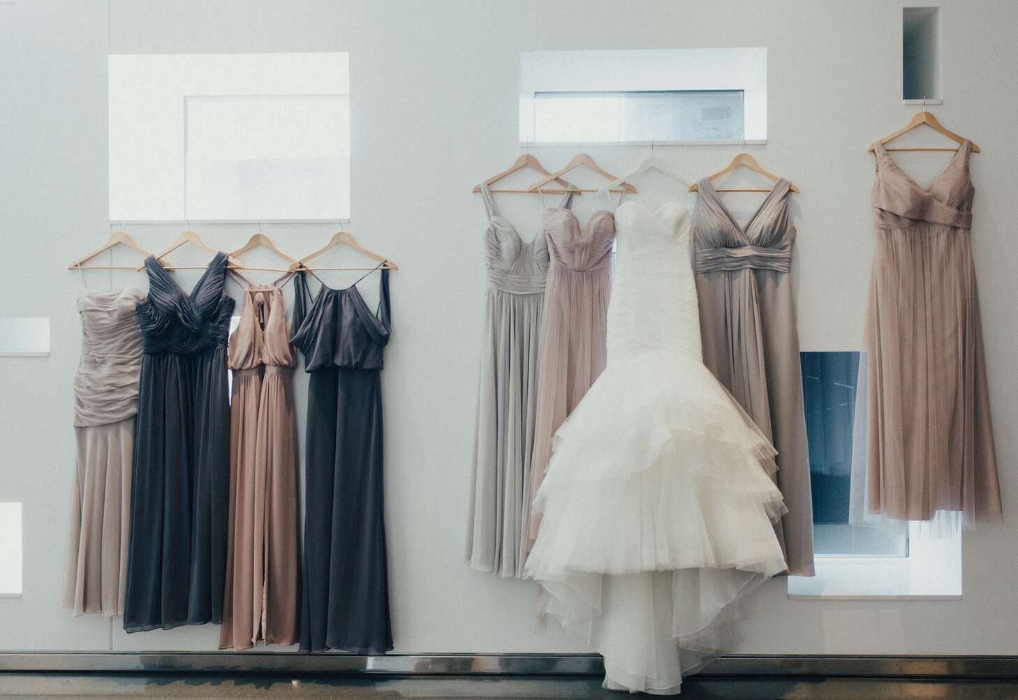 mismatched taupe bridesmaid dresses Taupe Sleeveless Floor Length Mismatched Bridesmaid Dresses, Dress A main image 1