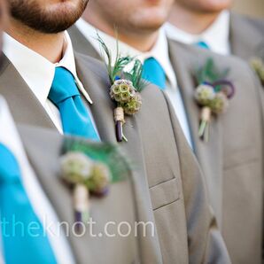 Peacock Feather Boutonnieres