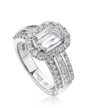 Christopher Designs Glamorous Emerald, Oval Cut Engagement Ring