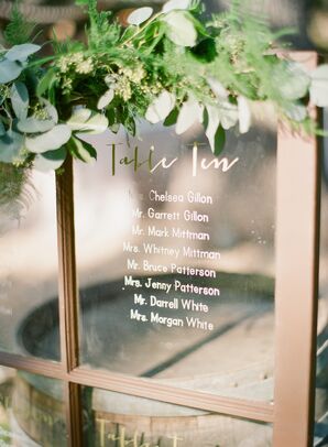 Vintage Window Glass Seating Chart