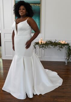 Essense of Australia D3223 plus Fit-and-Flare Wedding Dress