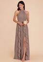 Birdy Grey Joyce Chiffon Dress in Toffee Halter Bridesmaid Dress - thumbnail - 2