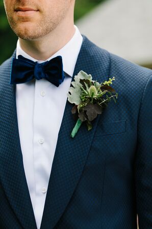 Thistle, Eucalyptus and Lamb's Ear Boutonniere