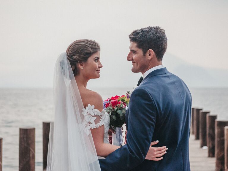 Couple on wedding day