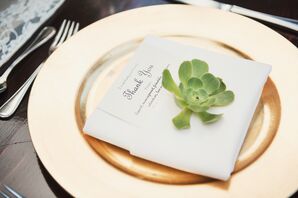 DIY Thank You Cards with Succulents at Place Setting