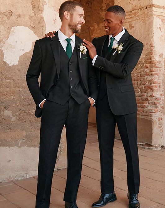Birdy Grey Suits Taylor Suit Pants in Black Black Tuxedo - 2