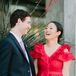 Modern Red Reception Dress and Traditional Suit