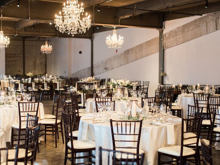 Classic Reception Tables and Chiavari Chairs at The Bond in York, Pennsylvania