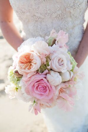 Pink and Peach Garden Rose Bridal Bouquet