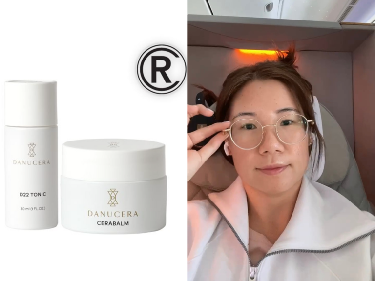 Collage of danucera and rescue circle balm and tonic kit with Esther