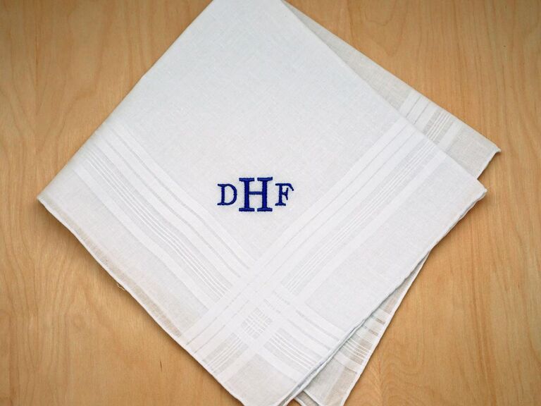 Mens Monogrammed Wedding Hankie