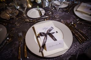Dove Gray Ribboned Menu