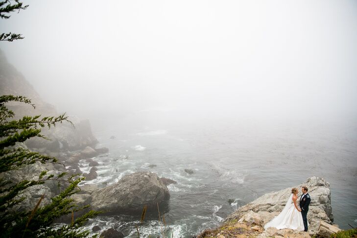 The bride and groom got married in scenic Anderson Canyon in Big Sur, CA.