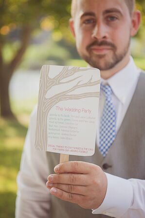 Casual Ceremony Fan Programs with Tree Motif