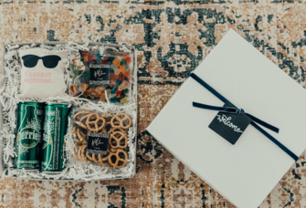 Welcome basket for out-of-town wedding guests