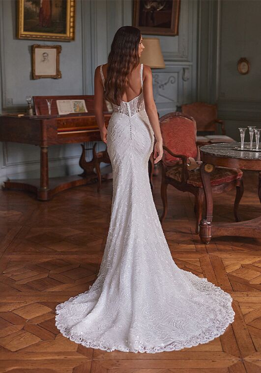 Moonlight Couture H1645 Mermaid and Trumpet Wedding Dress - 2