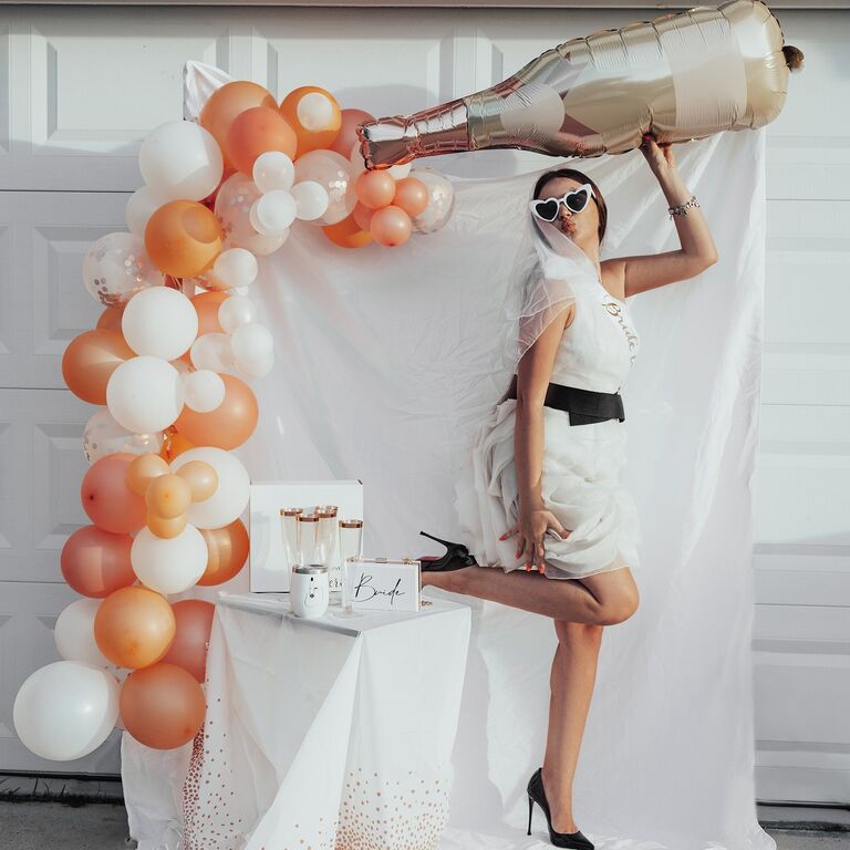 Balloon arch for a bachelorette party. 