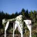 Ivory Draped Wood Trellis