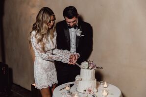 Couple Cutting the Cake During Wedding at Tehama Golf Club in Carmel-By-The-Sea, California