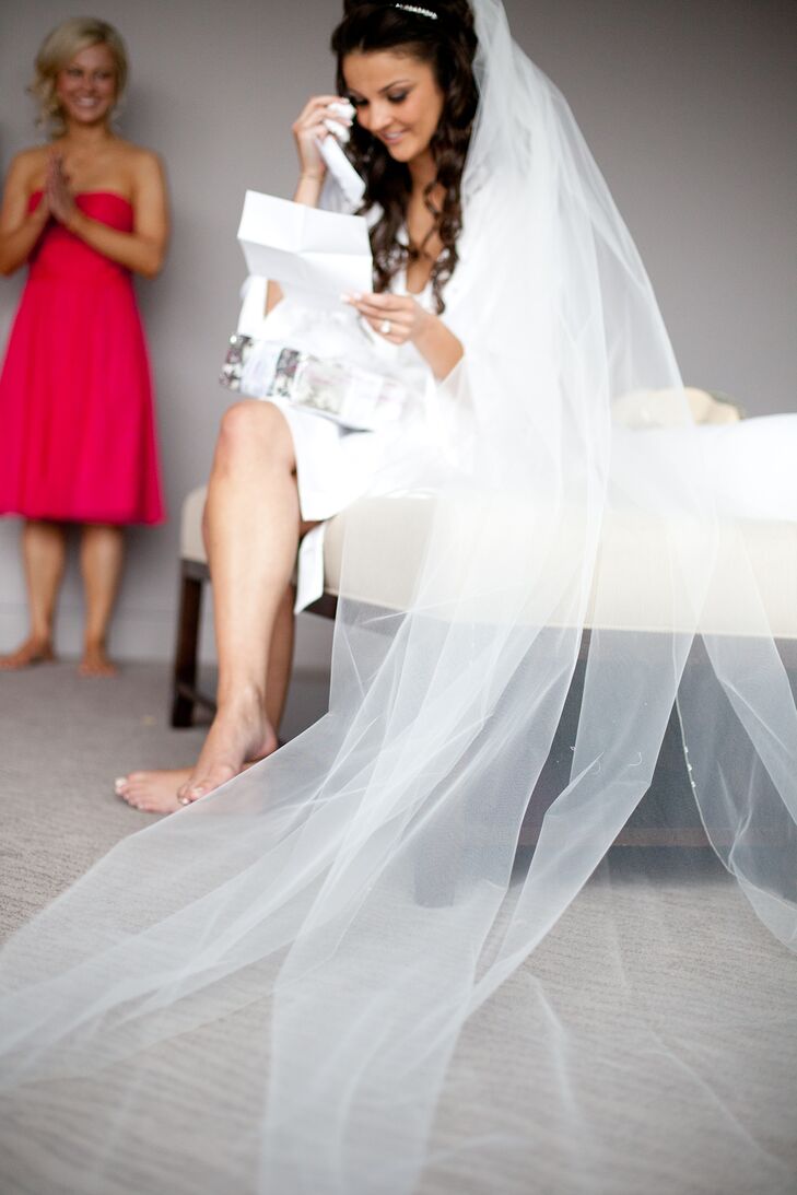 Bride Getting Ready in Sheer Cathedral-Length Veil